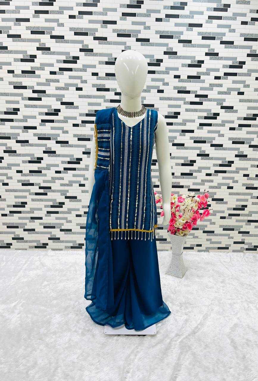 YNF FAUX GEORGETTE ROC 172 KIDS WEAR WHOLESALE KIDS SHARARA MANUFACTURER              